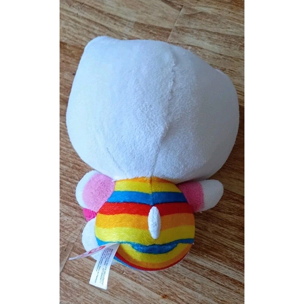 TY Hello Kitty Rainbow Cupcake Plush 2014 Sanrio Striped Dress 6" - Picture 9 of 10